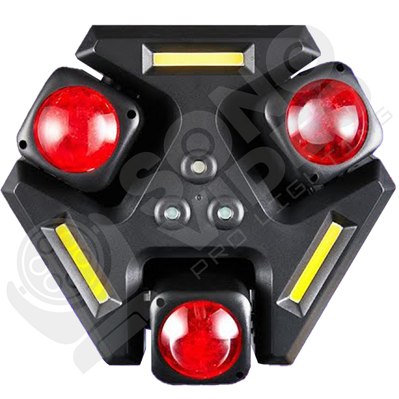 Luz con efecto de armadura de 3 cabezas Led + Láser