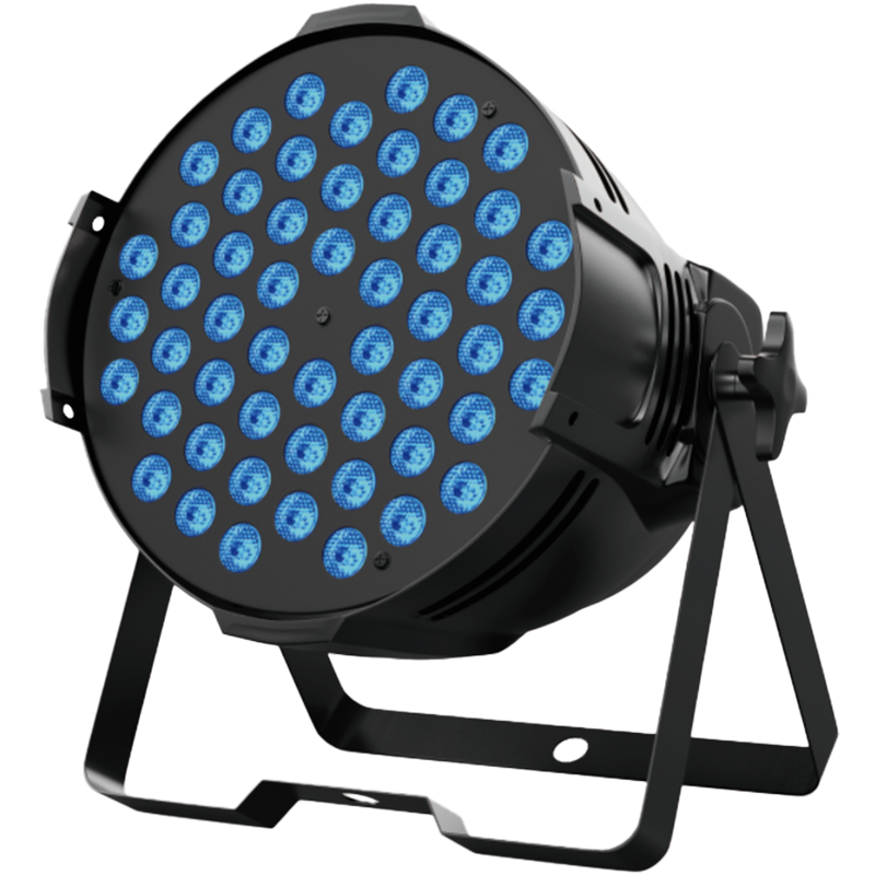 Tacho Par led 54x3W RGB 3 en 1 (mica negra) Powercon - EULPC7